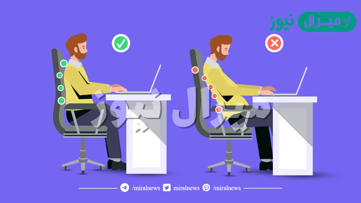 من متطلبات الجلسة الصحيحة عند استخدام الحاسب رفع الذراعين.