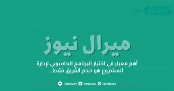 أهم معيار في اختيار البرنامج الحاسوبي لإدارة المشروع هو حجم الفريق فقط.