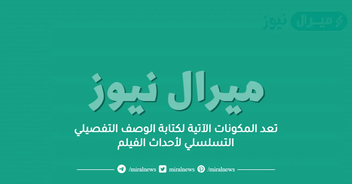 تعد المكونات الآتية لكتابة الوصف التفصيلي التسلسلي لأحداث الفيلم