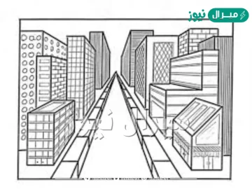قواعد المنظور هي المنظور الخطي الخطوط المتوازية خط الافق نقطة التلاشي