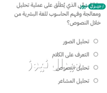 ما المُسمَّى الذي يُطلَق على عملية تحليل ومعالجة وفهم الحاسوب للغة البشرية من خلال النصوص؟