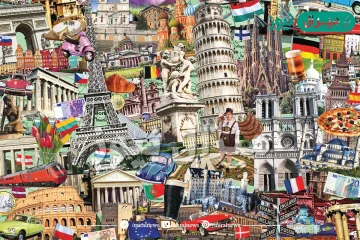 من الخامات المستخدمة في الكولاج قطع الخشب والأوراق