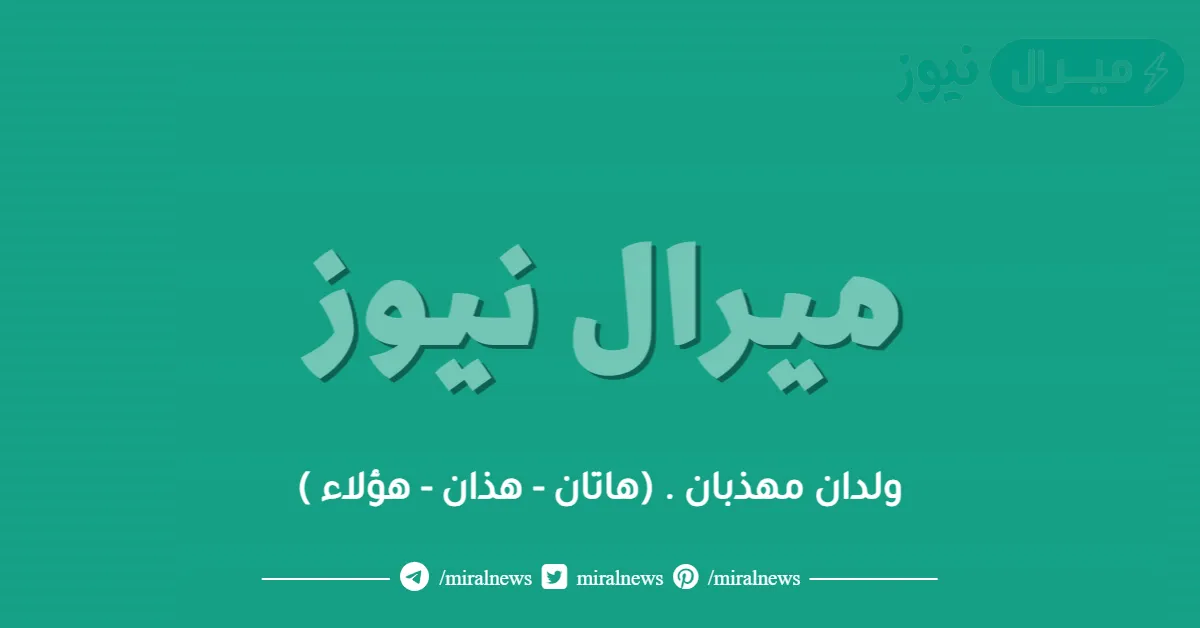 ولدان مهذبان . (هاتان – هذان – هؤلاء )