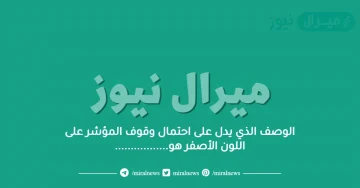 الوصف الذي يدل على احتمال وقوف المؤشر على اللون الأصفر هو……………..