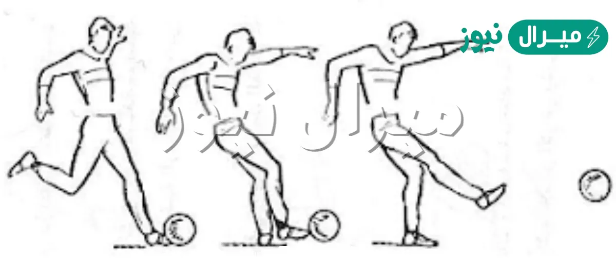 تتجة مقدمة الرجل الراكلة في تمرير الكرة بوجه القدم الداخلي إلى اسفل مع ثبات مفصل القدم على الأرض