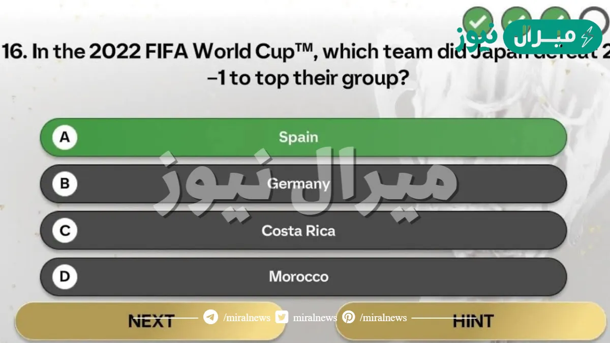 In the 2022 FIFA World Cup , which team did Japan defeat 2-1 to top their group?