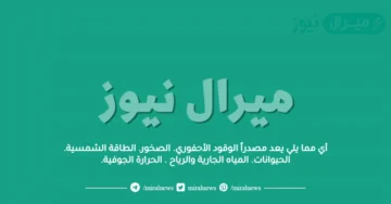 أي مما يلي يعد مصدراً الوقود الأحفوري. الصخور. الطاقة الشمسية. الحيوانات. المياه الجارية والرياح . الحرارة الجوفية.