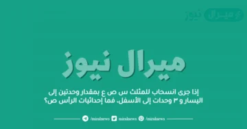 إذا جرى انسحاب للمثلث س ص ع بمقدار وحدتين إلى اليسار و ٣ وحدات إلى الأسفل، فما إحداثيات الرأس ص؟