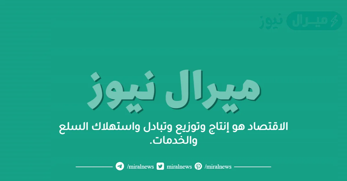 الاقتصاد هو إنتاج وتوزيع وتبادل واستهلاك السلع والخدمات.