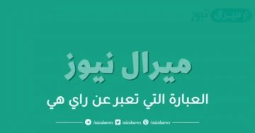 العبارة التي تعبر عن راي هي