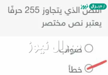 النص الذي يتجاوز 255 حرفًا يعتبر نص مختصر