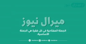 الجملة المفتاحية في كل فقرة هي الجملة الأساسية.
