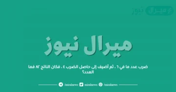 ضرب عدد ما في ٦ ، ثم أضيف إلى حاصل الضرب ٤ ، فكان الناتج ٨٢ فما العدد؟