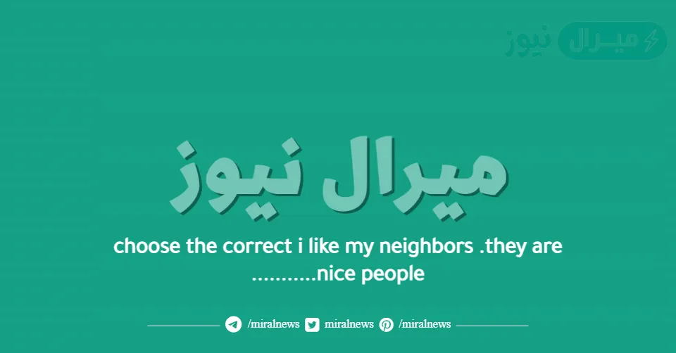 choose the correct i like my neighbors .they are ……….nice people.