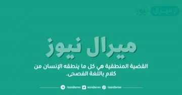 القضية المنطقية هي كل ما ينطقه الإنسان من كلام باللغة الفصحى.