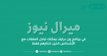 في برنامج ون درايف يمكنك تبادل الملفات مع الأشخاص الذين تختارهم فقط