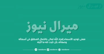 معنى توحيد الأسماء إفراد الله تعالى بالكمال المطلق في أسمائه وصفاته، بأن نثبت لله ما أثبته