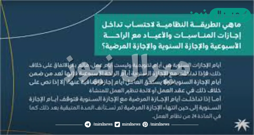 احتساب أجر الإجازة السنوية في نظام العمل وتداخل الإجازات