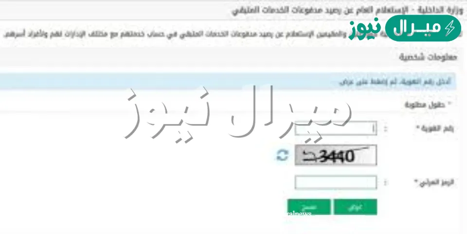 استعلام عن رصيد المدفوعات .. استعلام عن رصيد وزارة الداخلية برقم الهوية موقع أبشر الإلكتروني