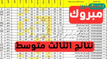 من هُـنا “النتائج النهائية” إعلان نتائج الثالث متوسط الدور الاول جميع المحافظات بالعراق