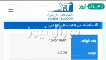استعلام عن رصيد المودم يمن نت