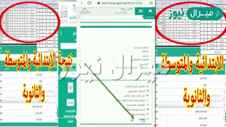 نتائج نظام نور برقم الهوية والسجل المدني ورابط استعلام نتائج الطلاب بنظام نور Noor results