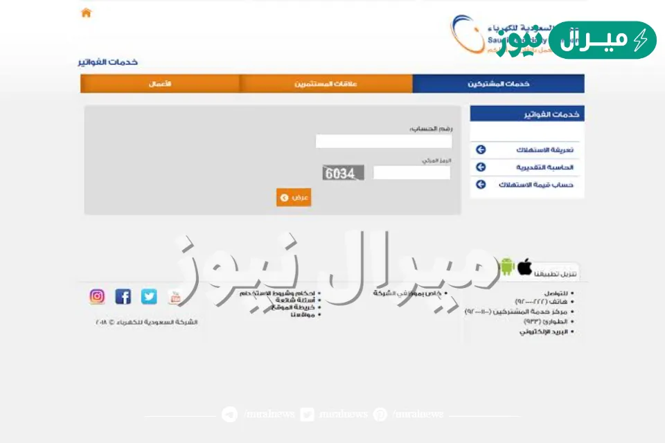 الاستعلام عن فاتورة الكهرباء بدون تسجيل معرفة قيمة الفاتورة برقم العداد