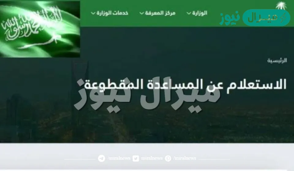 الاستفسار عن المساعدة المقطوعة برقم الطلب إلكترونيا