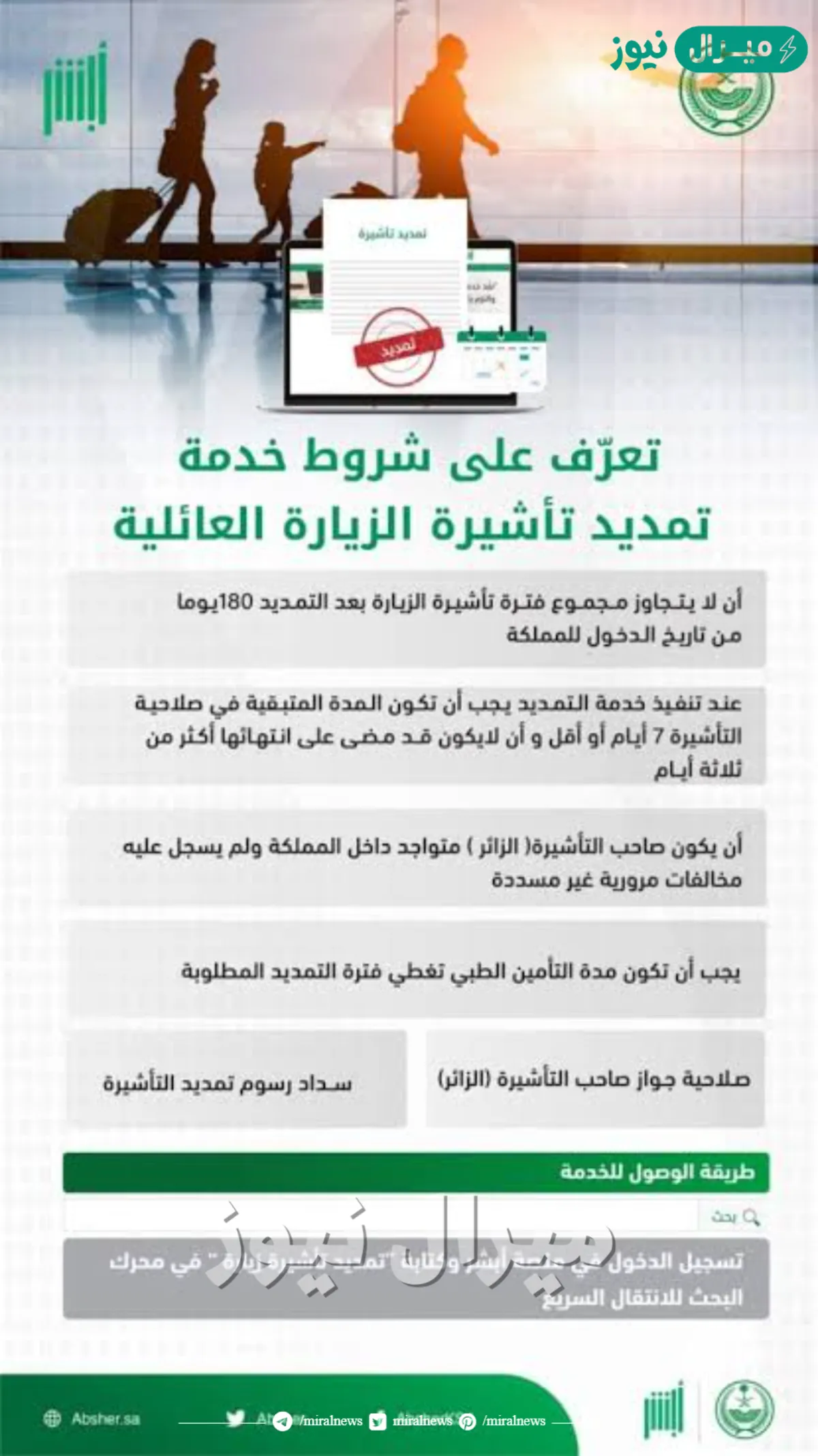 خطوات تسديد رسوم تمديد الزيارة العائلية وشروط ورسوم التسديد