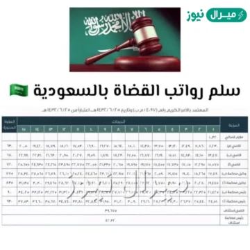 سلم رواتب القضاة الجديد فى المملكة مع العلاوات السنوية والبدلات