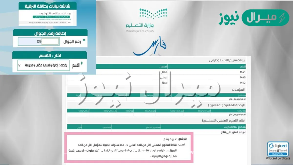 كيف اعرف اني ترقيت في نظام فارس